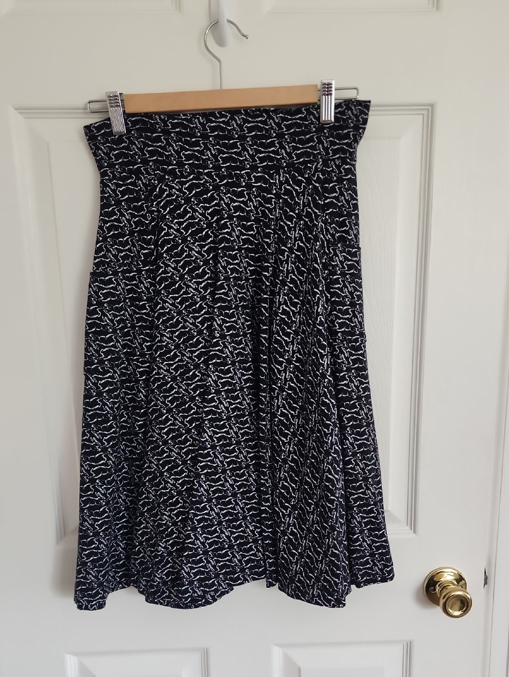 Rabbit/Hare Print Cotton Skirt